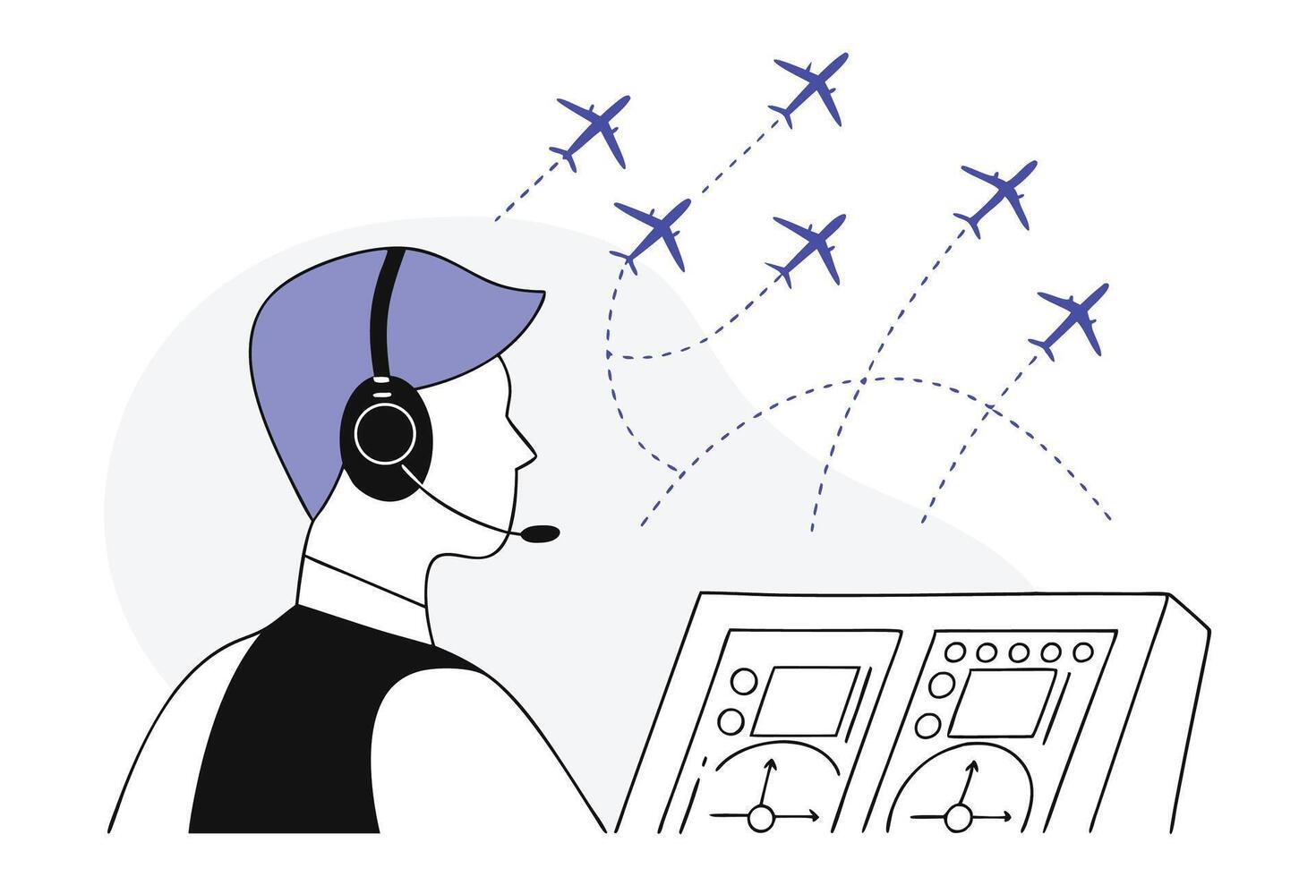 International day of the air traffic controller a commemorative design featuring ai technology vector