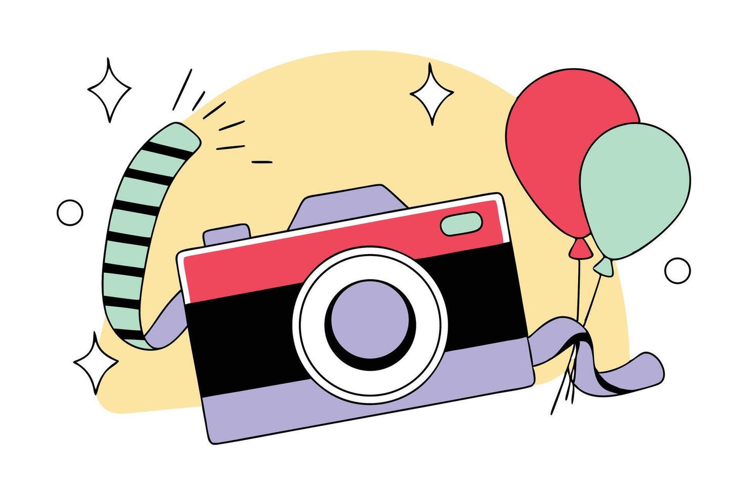 Hand drawn world photography illustration a colorful design featuring global imagery vector