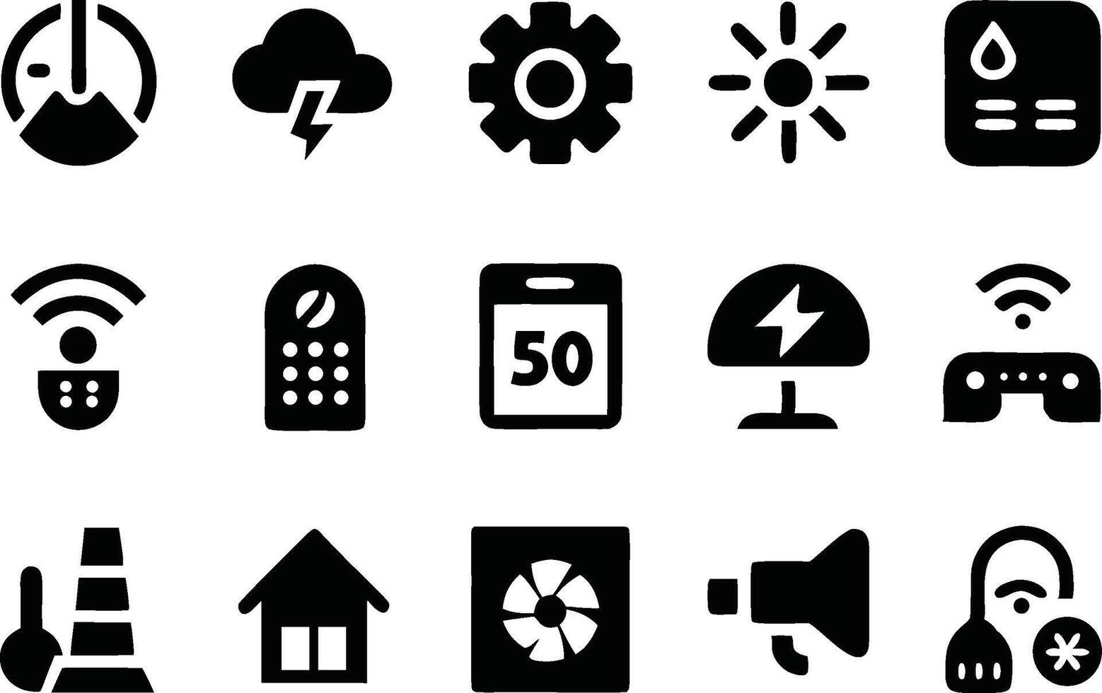 Air quality outline icons set isolated on transparent background vector