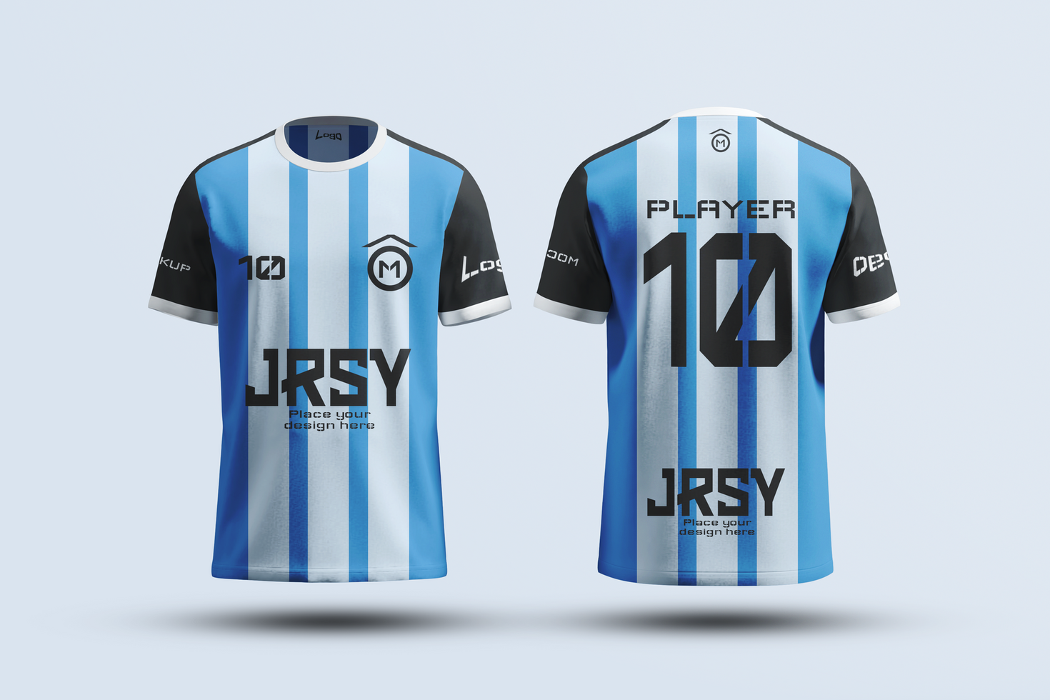 Soccer Jersey Mockup Front and Back View psd