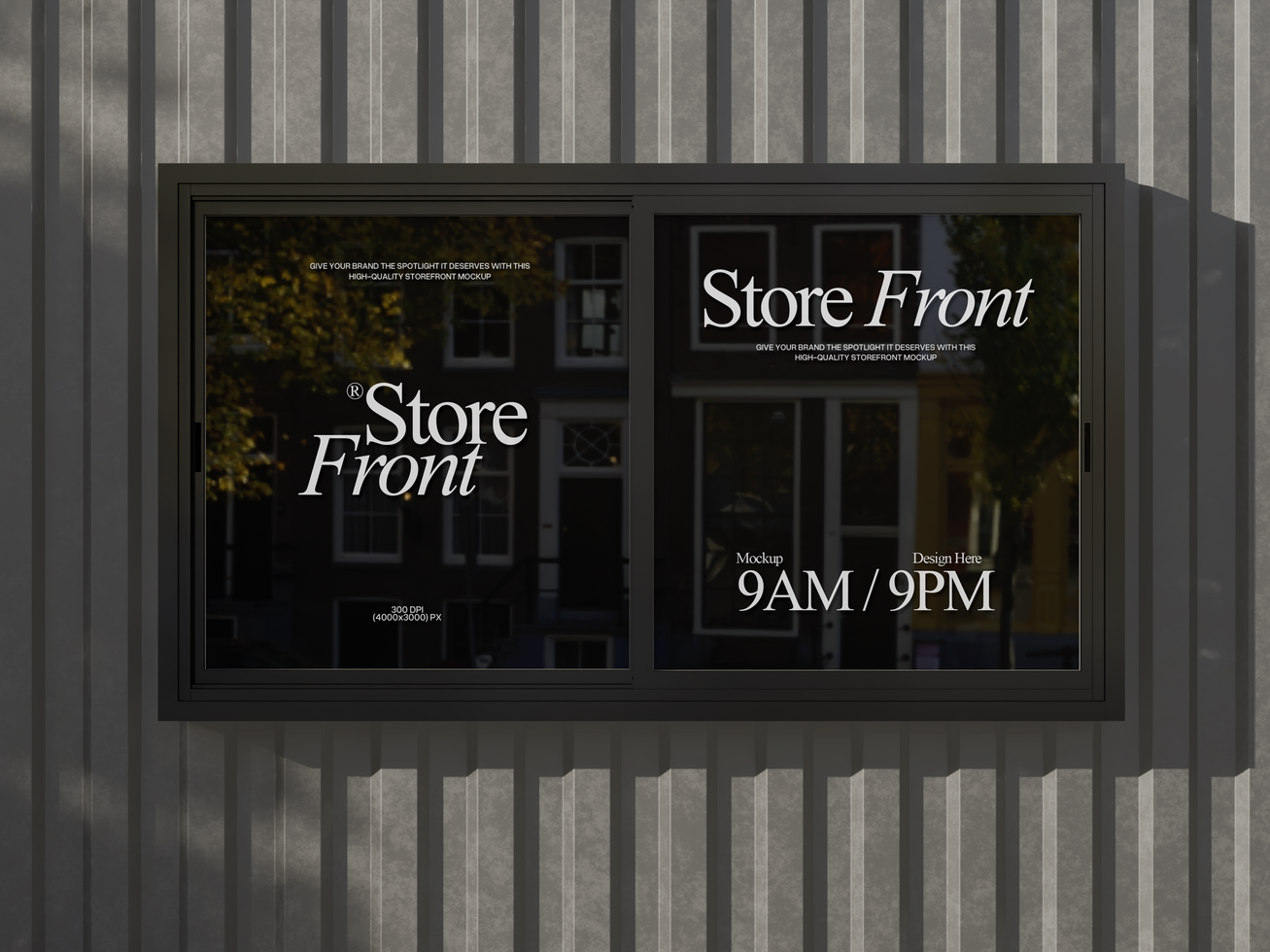 Cafe Window Mockup on Shipping Container psd