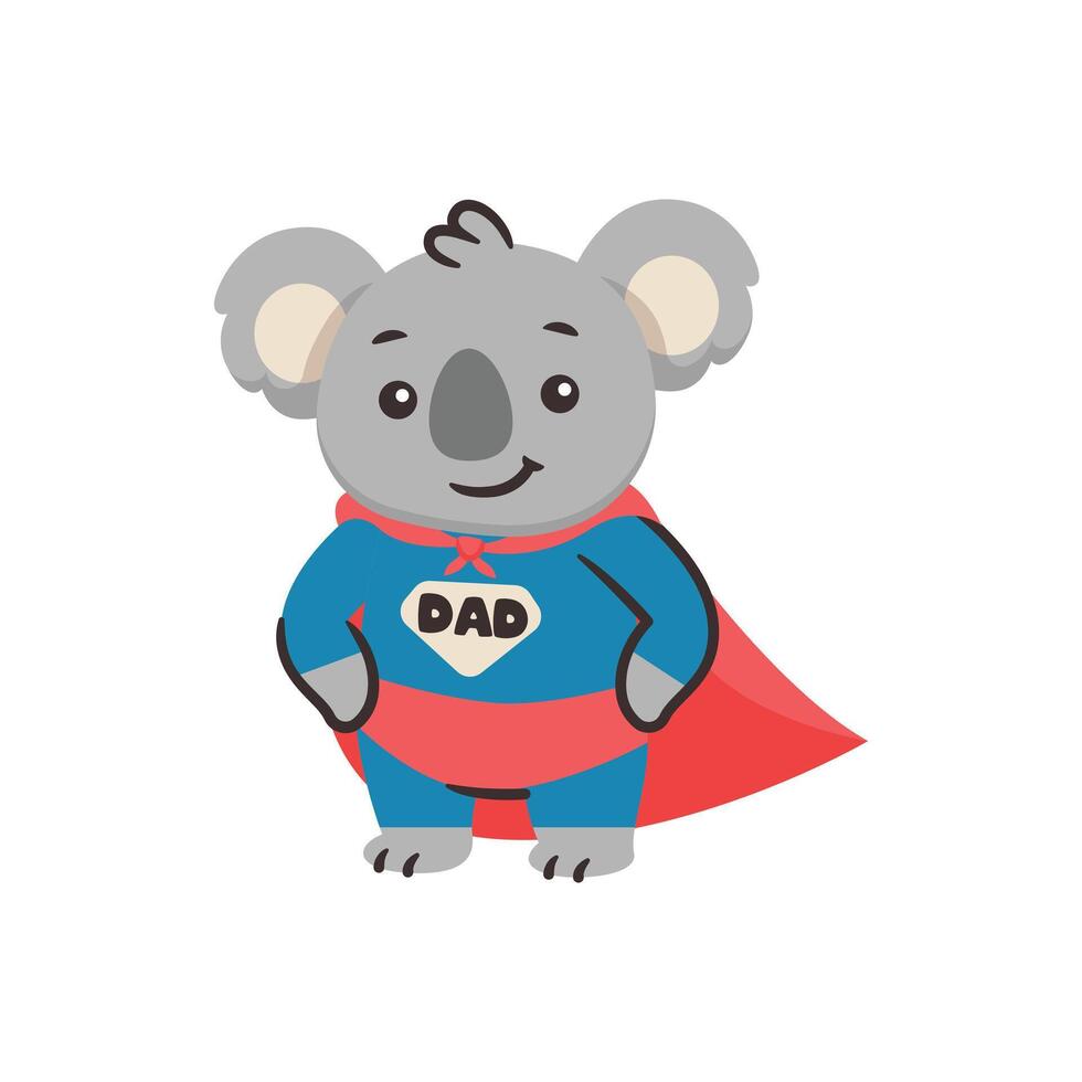Koala Character Illustration Design With Super Hero Costume vector