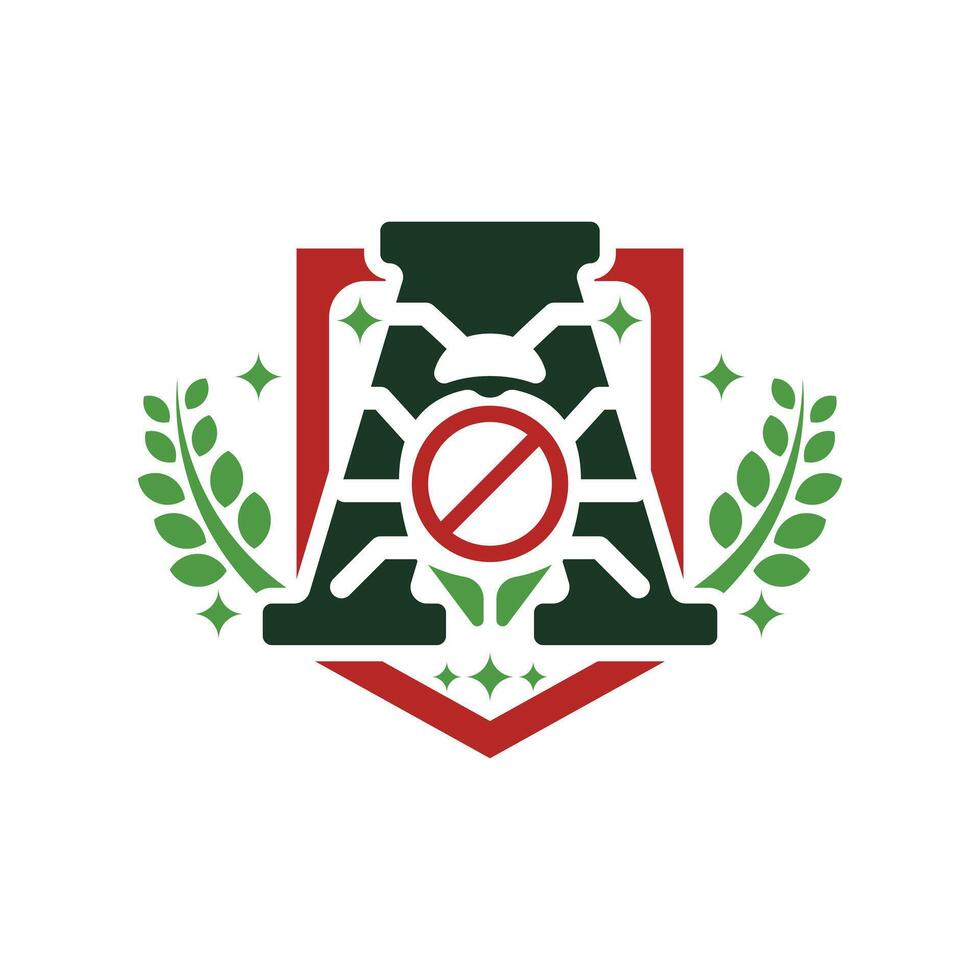 Pest control logo design, combination of letter A with insects and eco-friendly protection vector