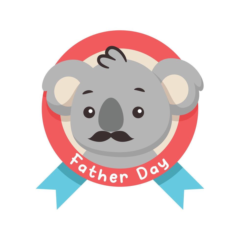 Adult Koala Character Illustration Design With Father's Day Frame vector