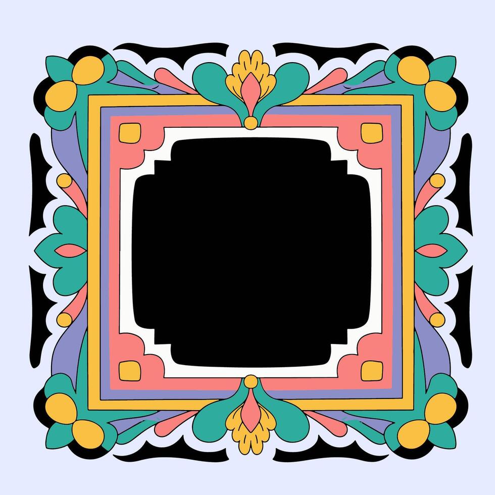 Dark ornamental frame with elegant star decor vector