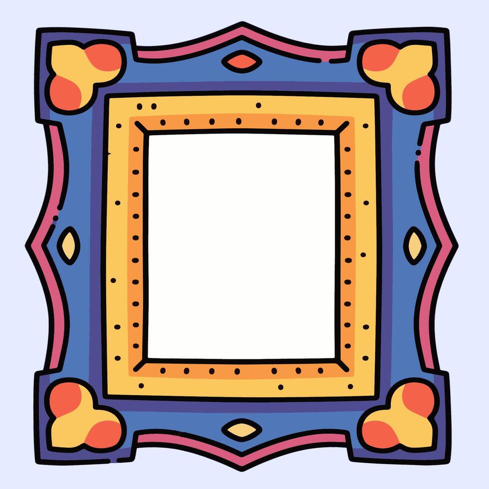 Classic ornate gold frame with bold corners vector