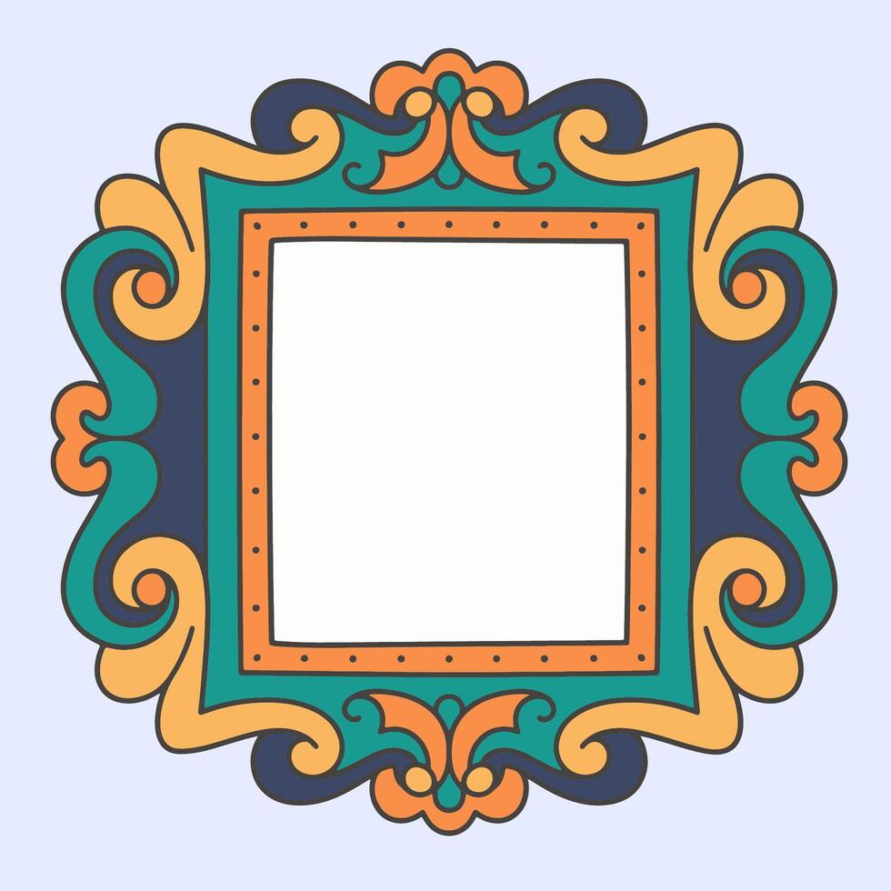 Classic elegant frame with golden ornate detail, perfect for decoration or digital border design. vector
