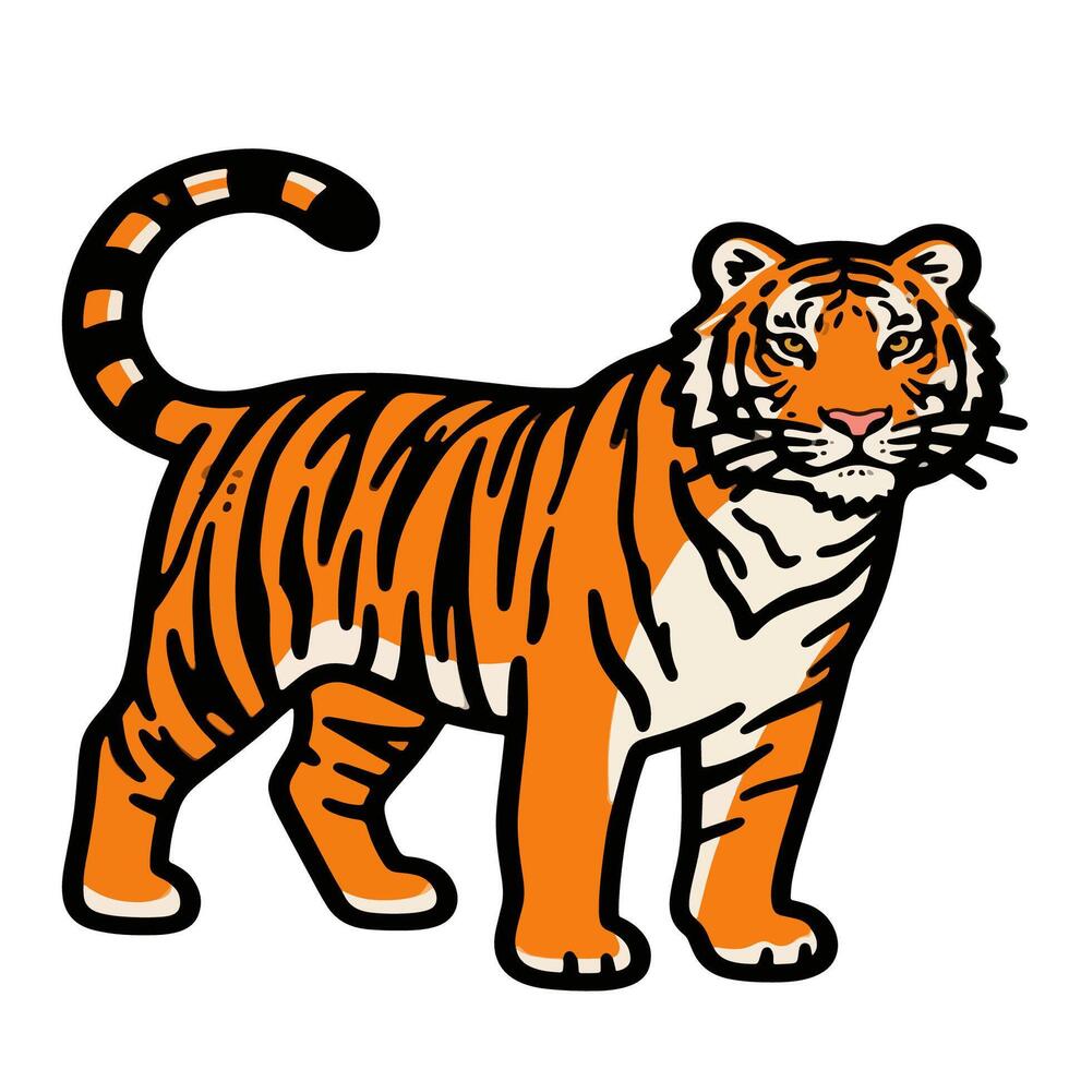 Walking Tiger Animal Icon vector