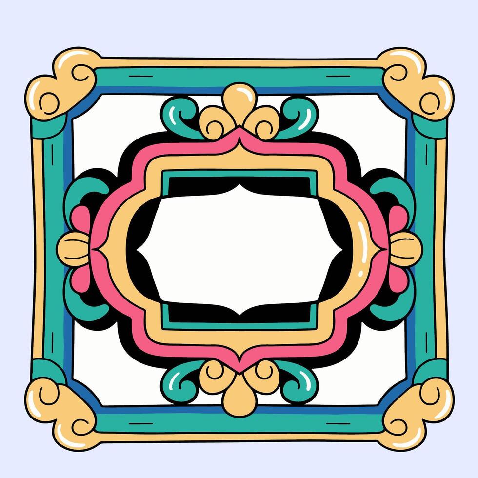 Cute colorful frame with childlike decoration vector