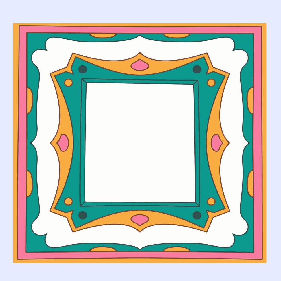 Colorful frame with ornamental leaf design vector