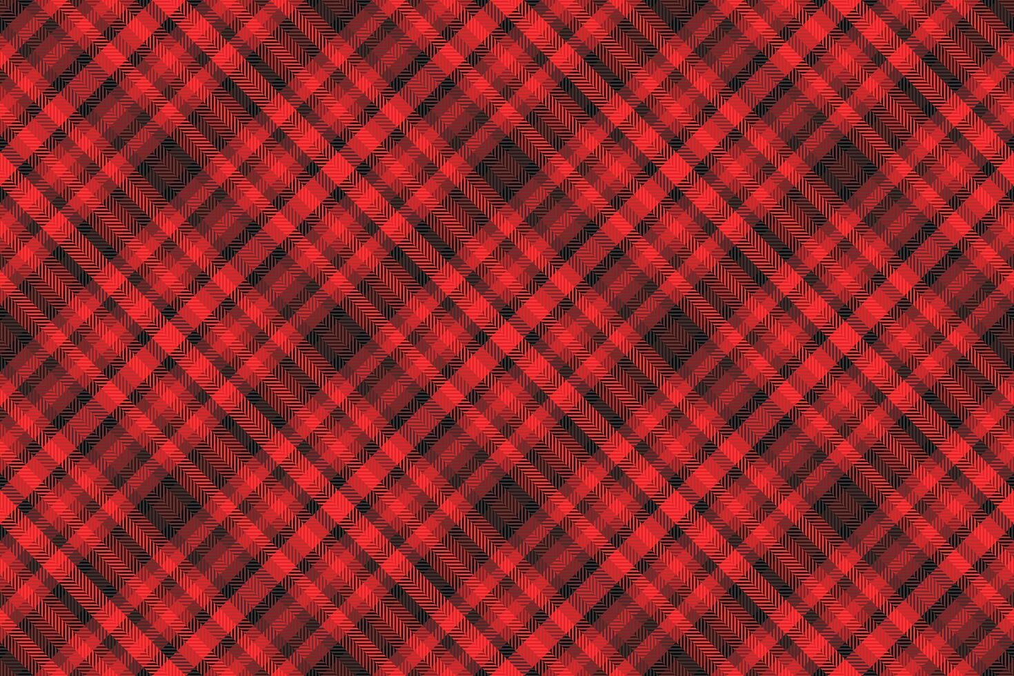 Vibrant red and black plaid pattern. Perfect for textile design, fashion, website backgrounds, or any project needing a bold, textured look. vector