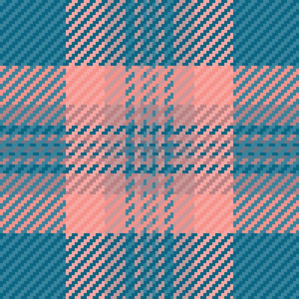 Stylish teal and coral pink plaid pattern. Perfect for textile design, fashion, and website backgrounds. vector