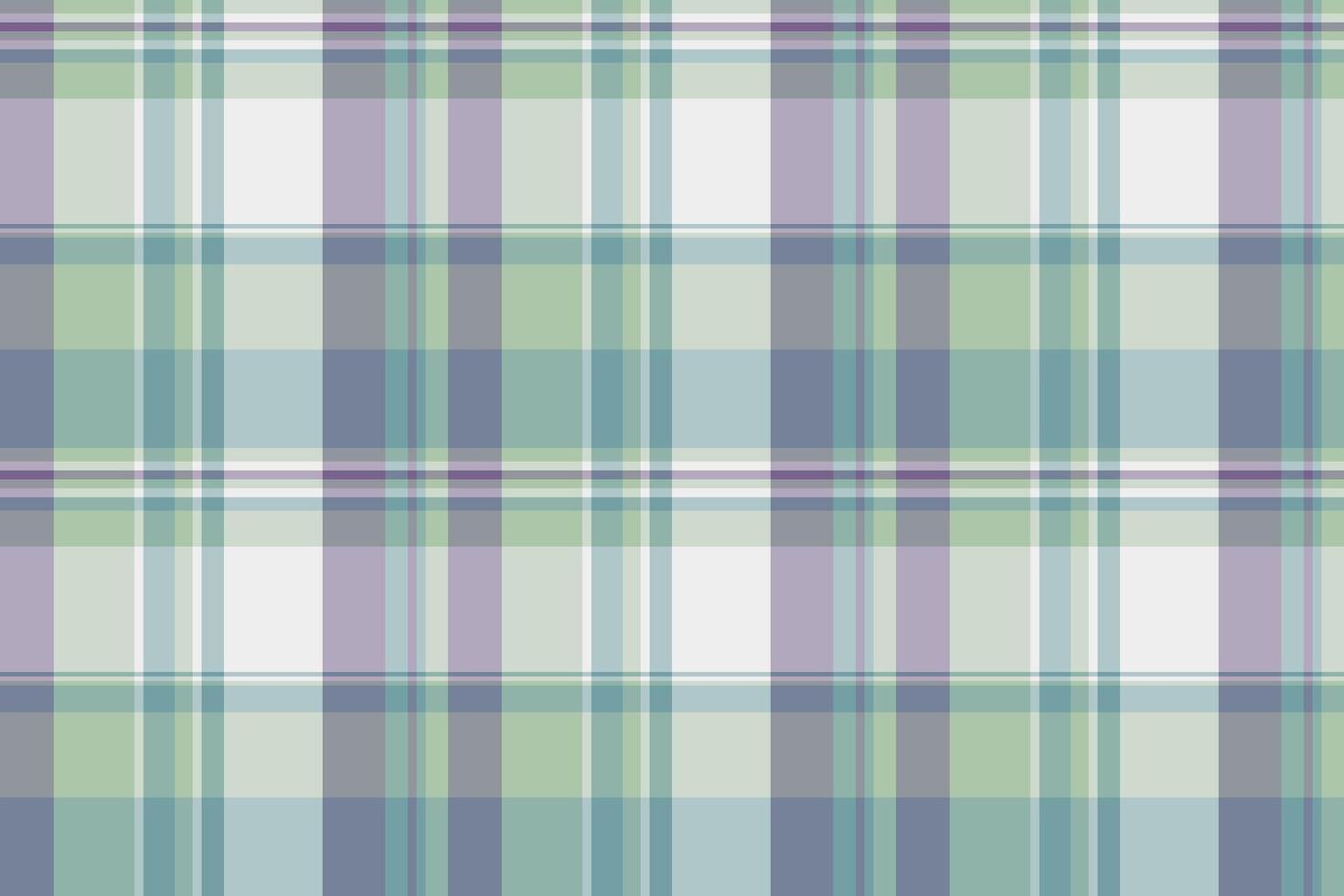 Soft plaid pattern with overlapping stripes, perfect for backgrounds, textiles, or designs needing a subtle, woven texture. Calming colors evoke tranquility. vector