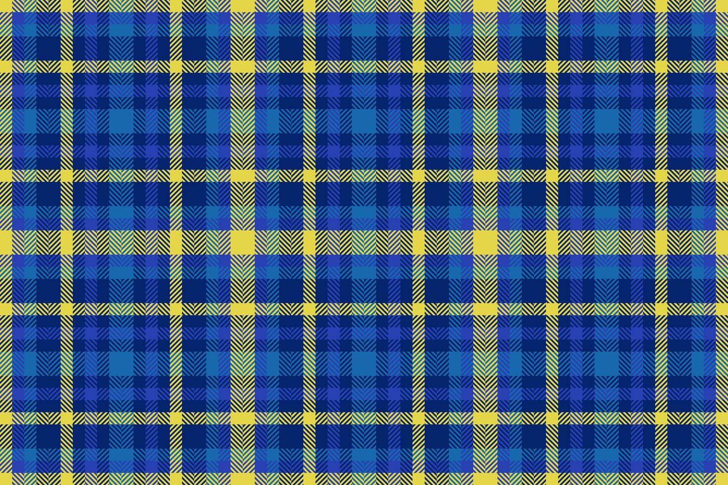 Vibrant blue and yellow plaid textile pattern. Perfect for fashion, home decor, or website backgrounds. This seamless repeat design offers a modern, stylish texture with a classic feel. vector
