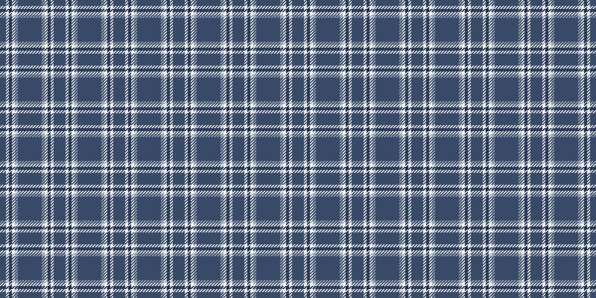 Stitched seamless background tartan, december textile plaid texture. Poncho check pattern fabric in blue and white colors. vector