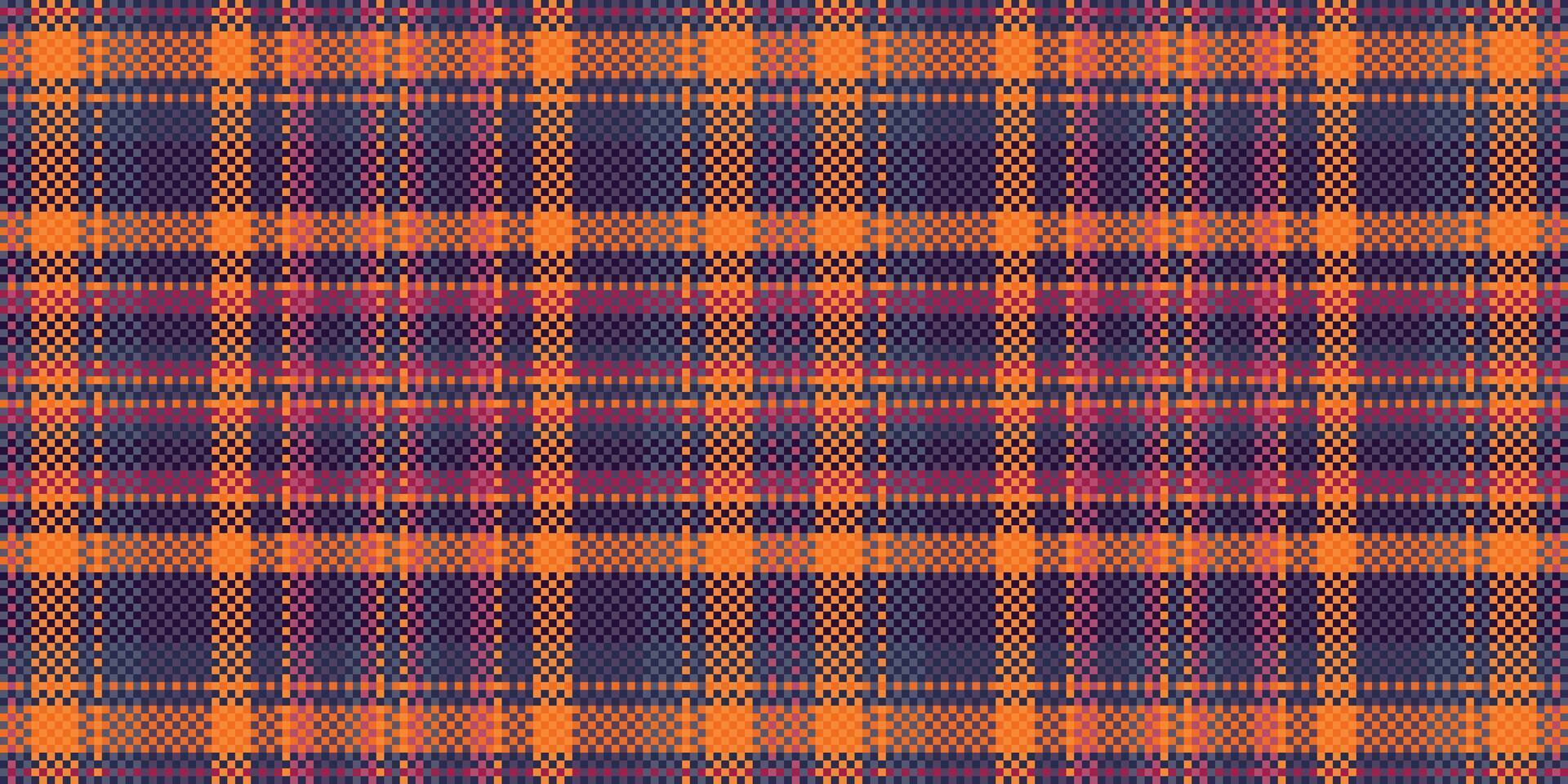 Vibrant orange and purple plaid pattern. Perfect for textile design, fallthemed projects, or adding a touch of autumnal style to your designs. vector