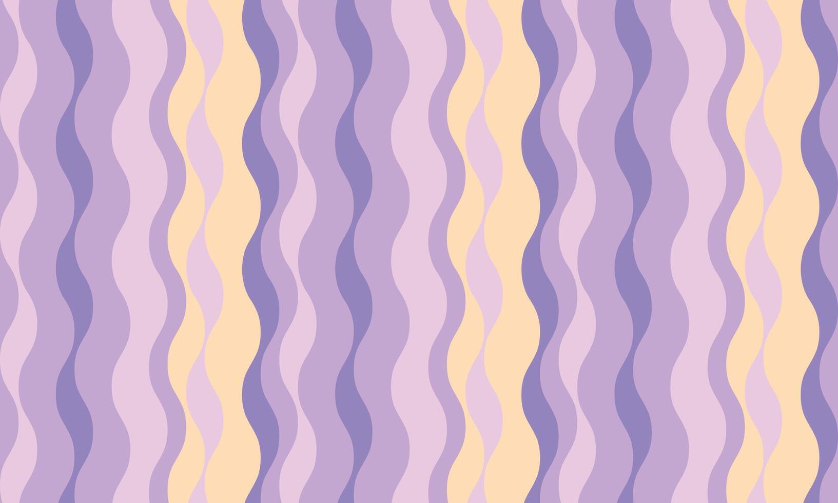 Abstract wavy lines in pastel purple and yellow create a calming, seamless pattern. Ideal for backgrounds, textiles, website design, and more. Evokes feelings of serenity and fluidity. vector