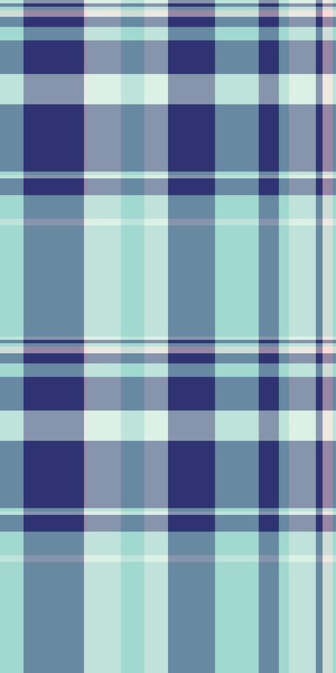 Faded plaid tartan fabric, menswear background texture . 40s seamless textile pattern check in light and cyan colors. vector