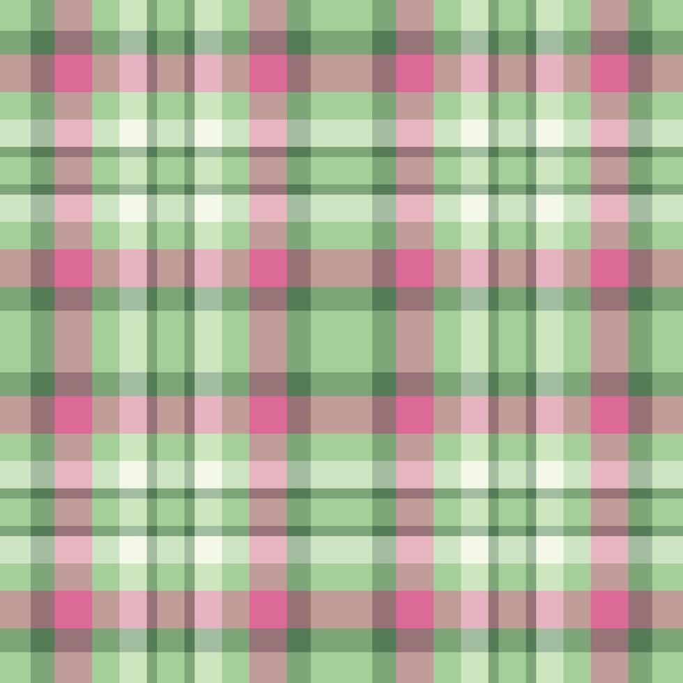 Classic plaid pattern in pastel green and pink hues. Ideal for backgrounds, textile designs, or adding a touch of traditional charm to creative projects. Versatile, stylish. vector