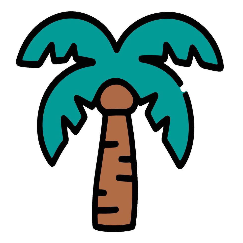 Simple Stylized Palm Tree Illustration. vector