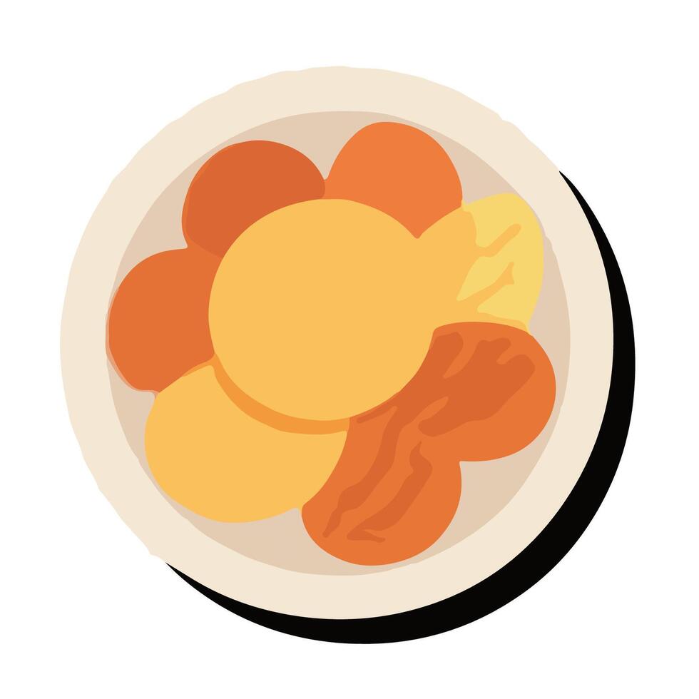 Colorful Floral Dish of Food with Vibrant Hues. vector