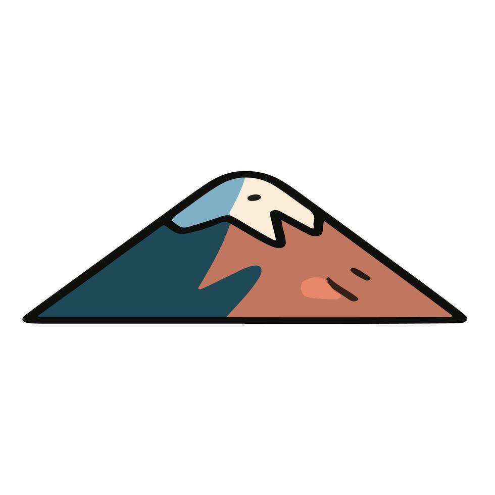 Stylized Mountain Illustration with Teal and Brown Hues. vector