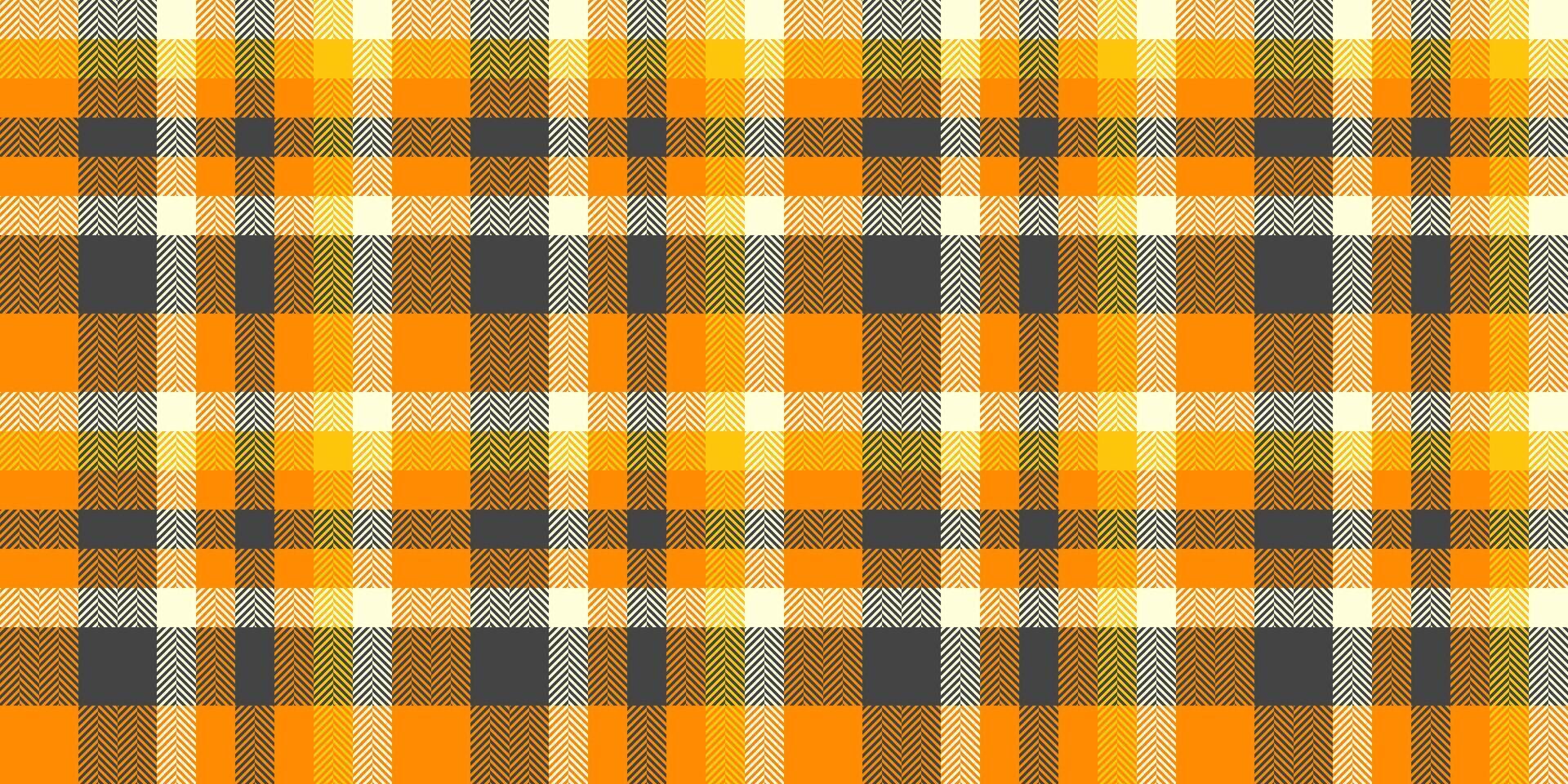 Vibrant autumnal plaid pattern in warm oranges, golds, and charcoal grey. Perfect for fallthemed designs, textiles, websites, and packaging. vector
