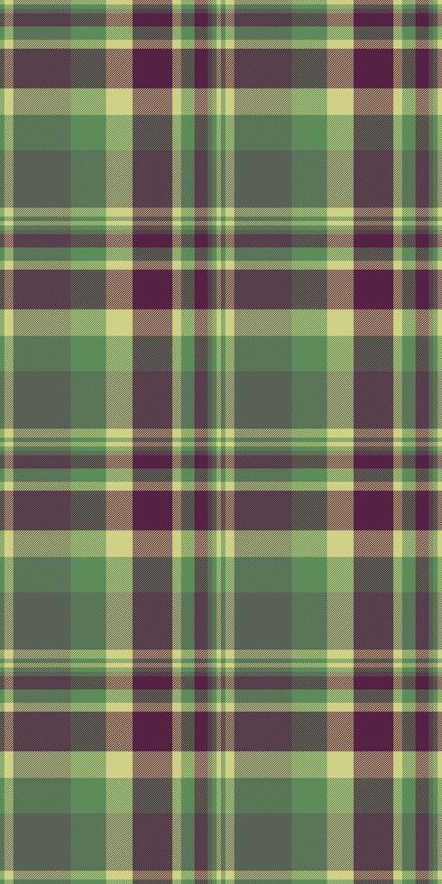 Refresh check fabric textile, invite seamless background texture. Mesh plaid tartan pattern in pastel and green colors. vector
