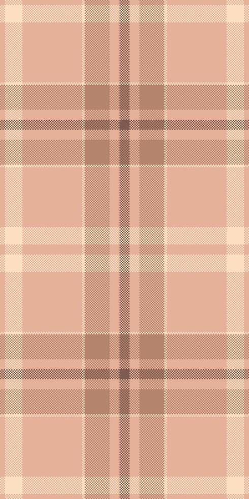 Mid plaid fabric , scrap textile background pattern. Female seamless texture tartan check in orange and light colors. vector