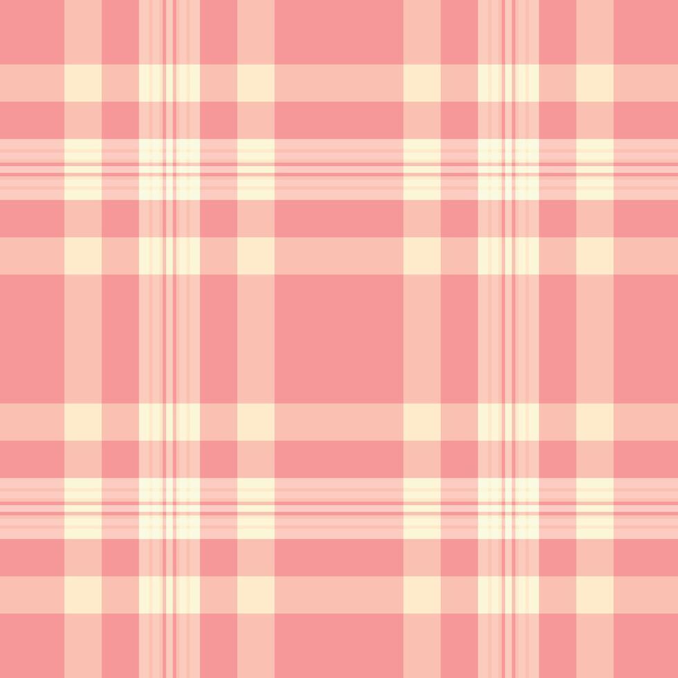 Classic plaid pattern in soft pink and beige. Versatile for backgrounds, textiles, design. Evokes warmth, comfort, a sense of tradition. Perfect for branding. vector