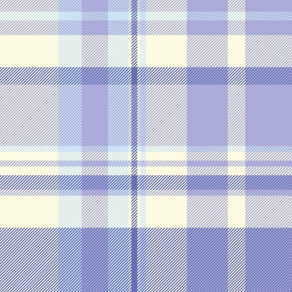 Serene pastel plaid pattern in soft blues and creams. Ideal for textile design, website backgrounds, or crafting projects. vector