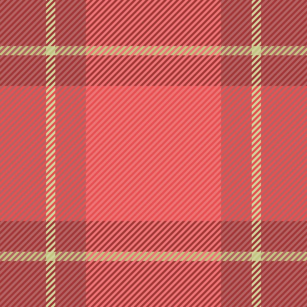 Vibrant coral and maroon plaid pattern. Perfect for textile design, fashion, website backgrounds, or branding. This contemporary, subtly textured design evokes warmth and style. vector