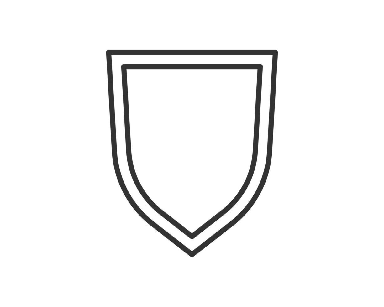 A minimalist line drawing of a classic shield. Represents protection, security, and safety. Perfect for symbolizing defense, strength or online security. vector