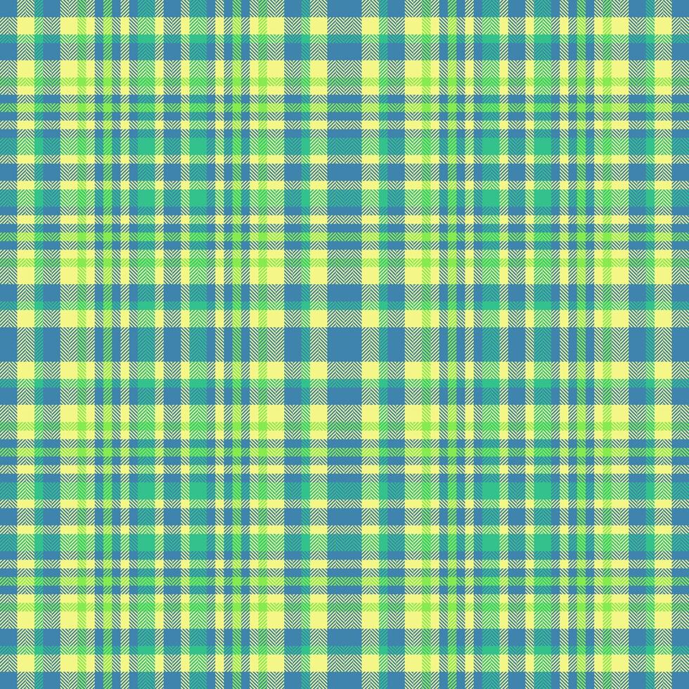 Vibrant pastel plaid pattern in teal, lime, and pale yellow. Perfect for textile design, website backgrounds, or springthemed projects. vector