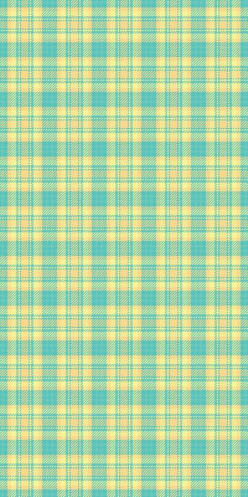 Tone check seamless fabric, list texture tartan plaid. Ornamental textile background pattern in teal and amber colors. vector