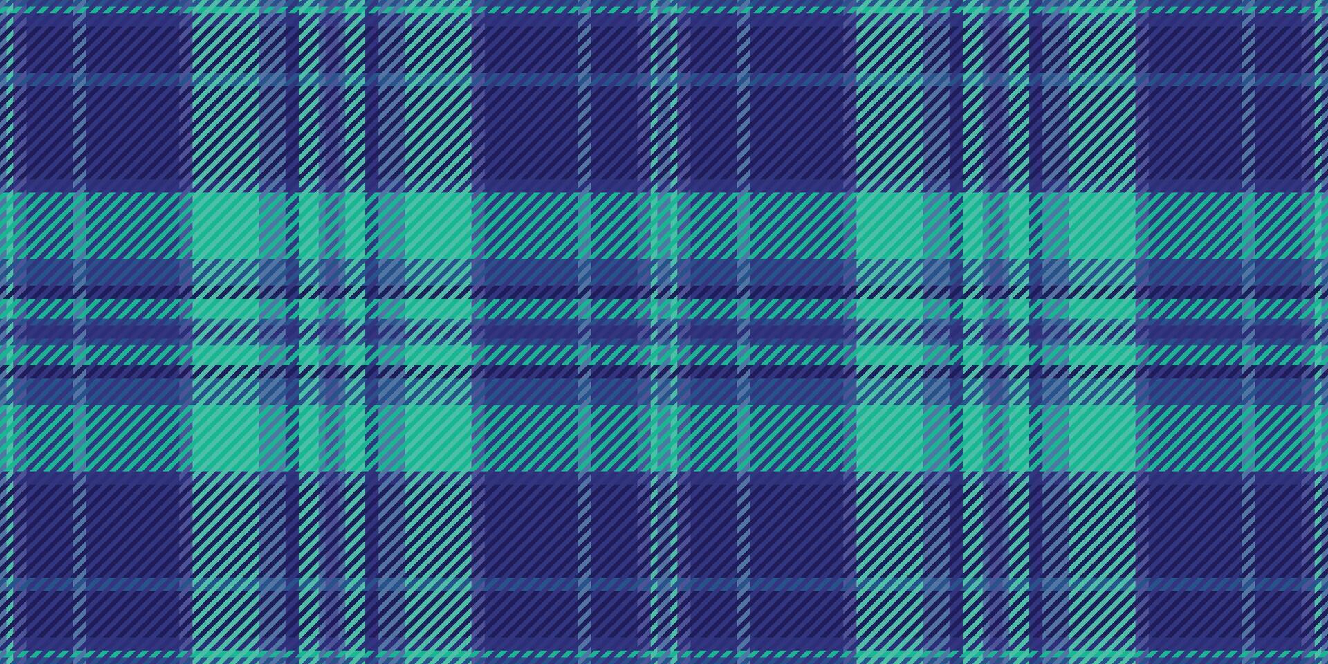 Vibrant teal and navy plaid pattern. Perfect for textile designs, website backgrounds, or fashion projects. This seamless texture offers a modern, stylish feel with a hint of traditional charm. vector