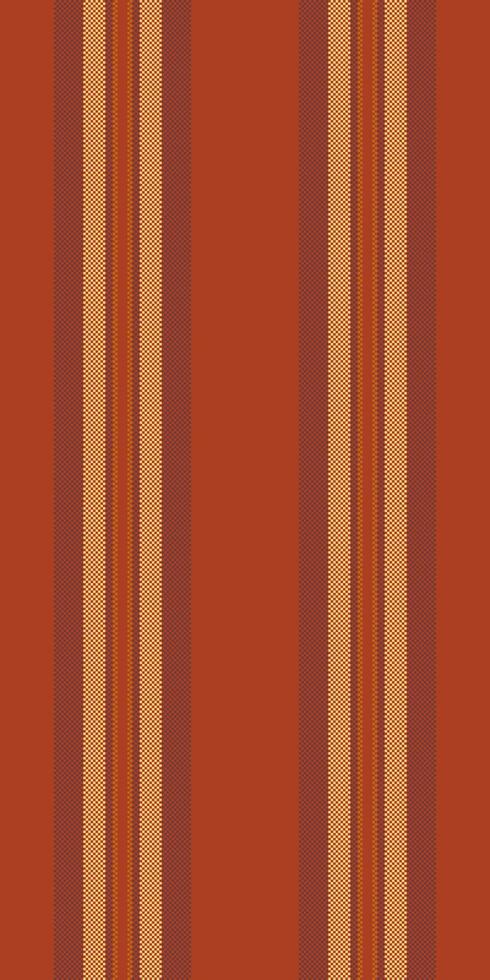 Fradition vertical lines, silk pattern fabric textile. Canvas stripe background seamless texture in red and amber colors. vector