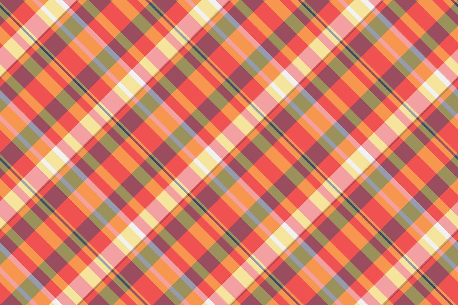 Vibrant diagonal plaid pattern in warm autumnal hues. Perfect for textile designs, website backgrounds, or crafting projects. This cheerful, seamless texture evokes feelings of warmth and comfort. vector