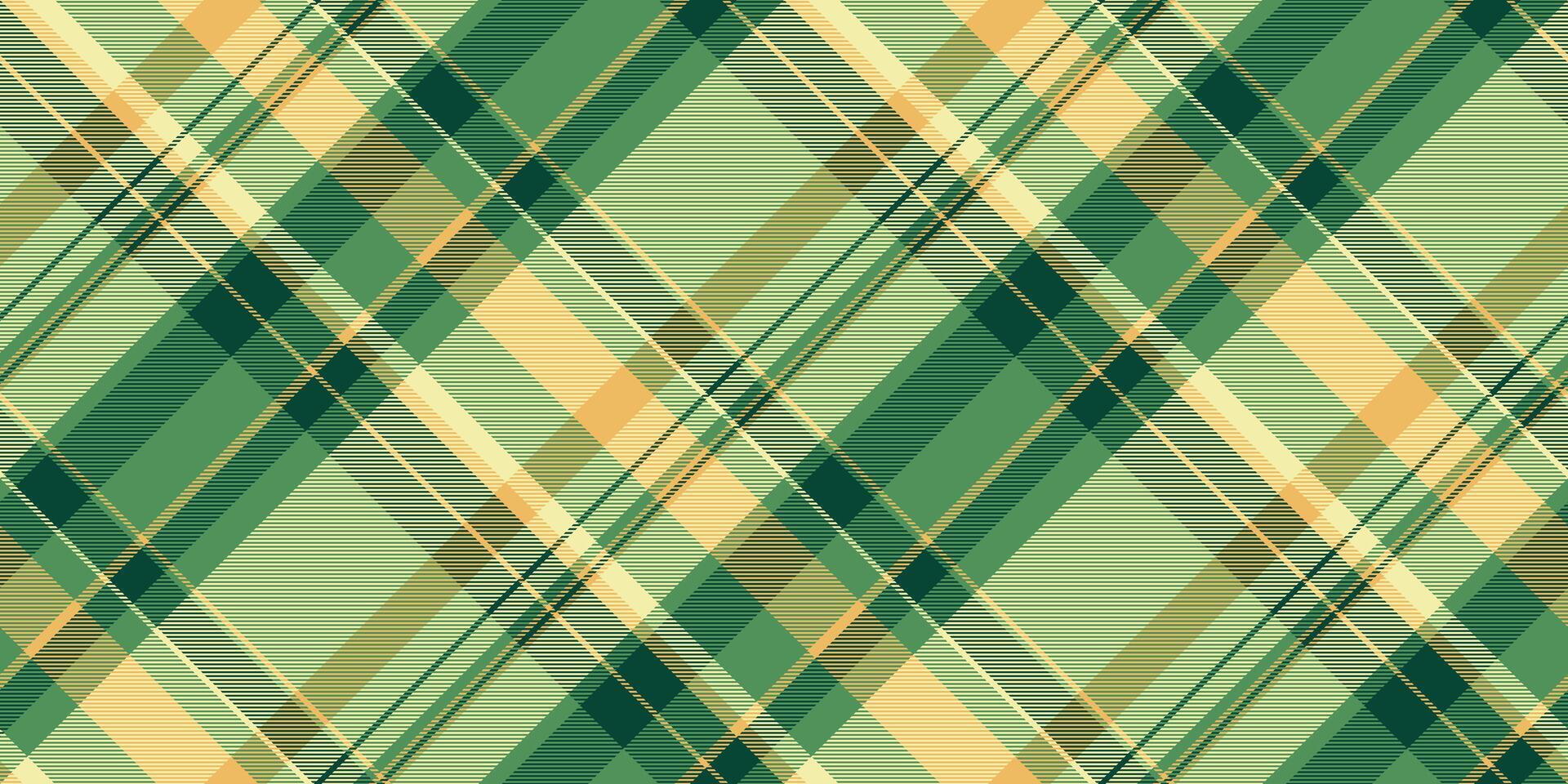 Elegant diagonal plaid pattern in calming greens and creamy yellows. Perfect for textile design, fashion, home decor, or website backgrounds. Subtle texture adds visual interest. vector