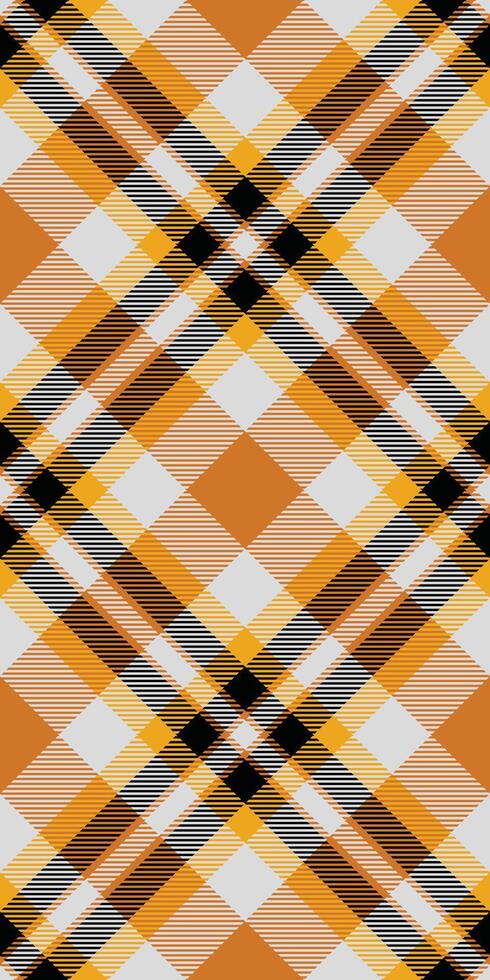 Coloured textile tartan check, 20s fabric plaid texture. Fit pattern background seamless in gainsboro and orange colors. vector