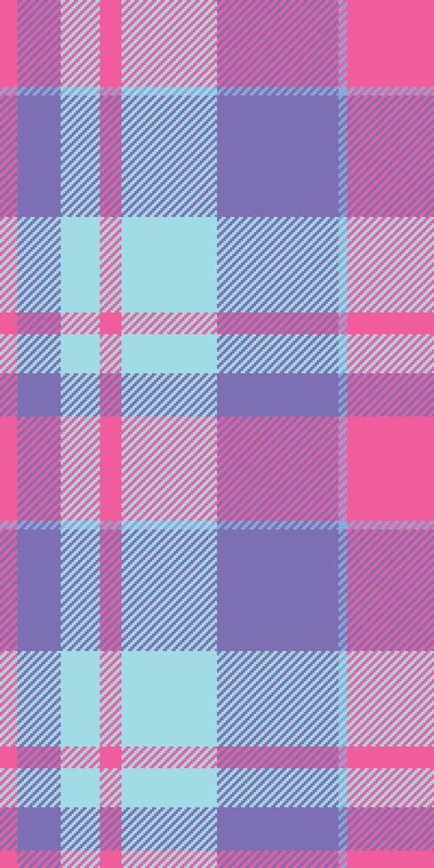 International plaid texture, french pattern check tartan. Birthday card seamless fabric background textile in indigo and teal colors. vector