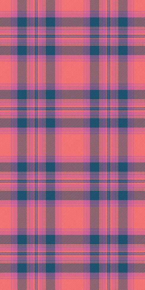 Vibrant coral and teal plaid pattern. Perfect for textile design, fashion, websites, and branding. A seamless texture conveying warmth, style, and a touch of retro charm. vector
