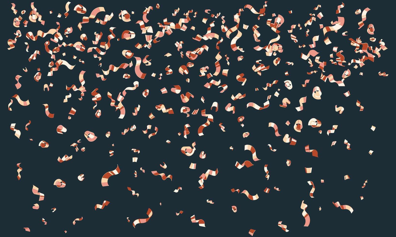 Rose gold confetti bursts across a deep teal background, celebrating success, joy, and festivity. vector