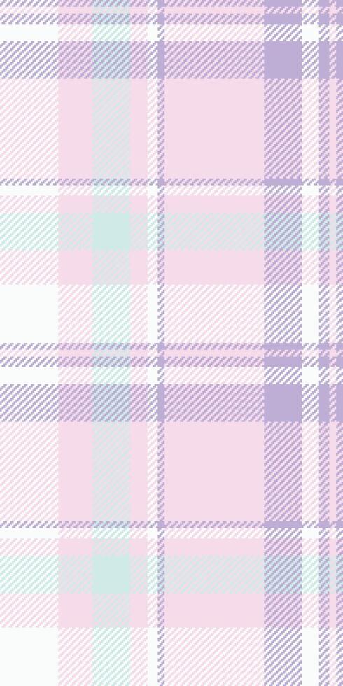 Pastel pink, lavender, and mint green plaid pattern. Perfect for textile design, website backgrounds, or scrapbooking projects. Soft, subtle colors evoke feelings of calmness and serenity. vector