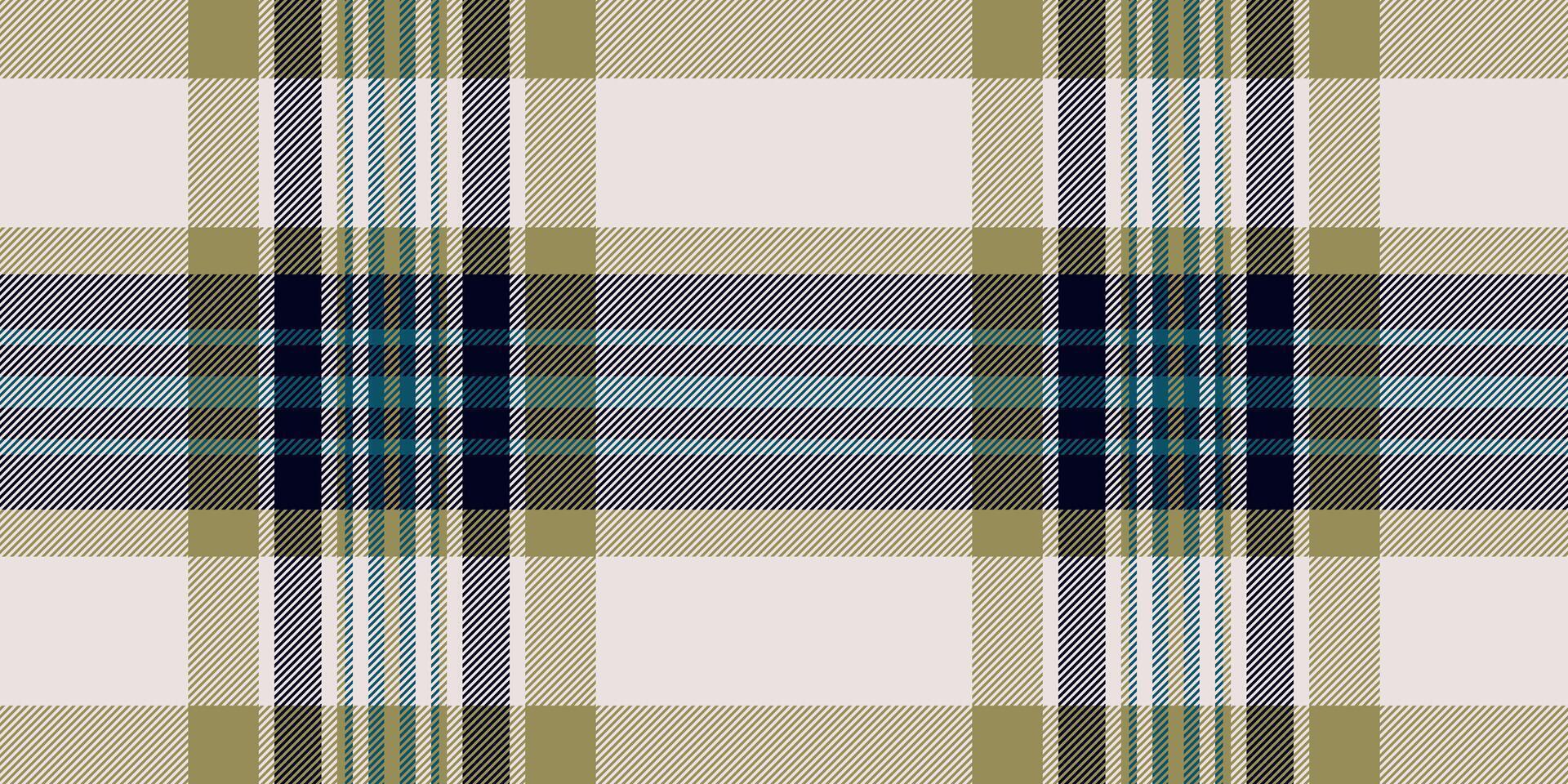 Elegant beige, teal, and navy plaid pattern. Perfect for textile design, fashion, website backgrounds, or stationery. vector