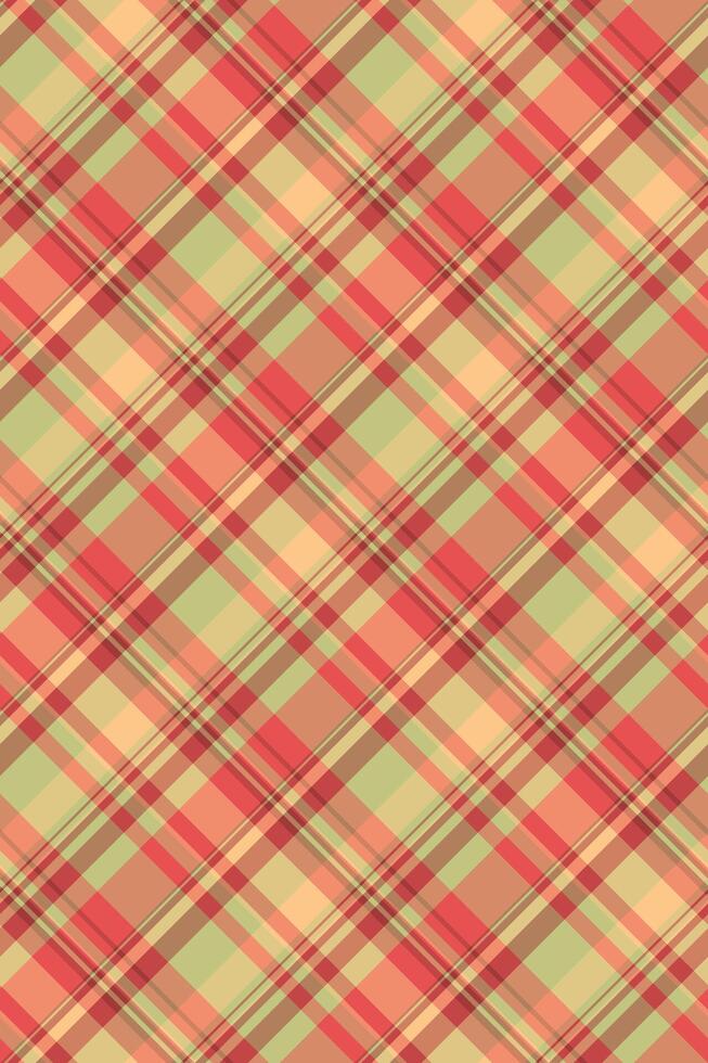 Stripped background tartan , painting plaid pattern fabric. Styled textile check texture seamless in orange and red colors. vector