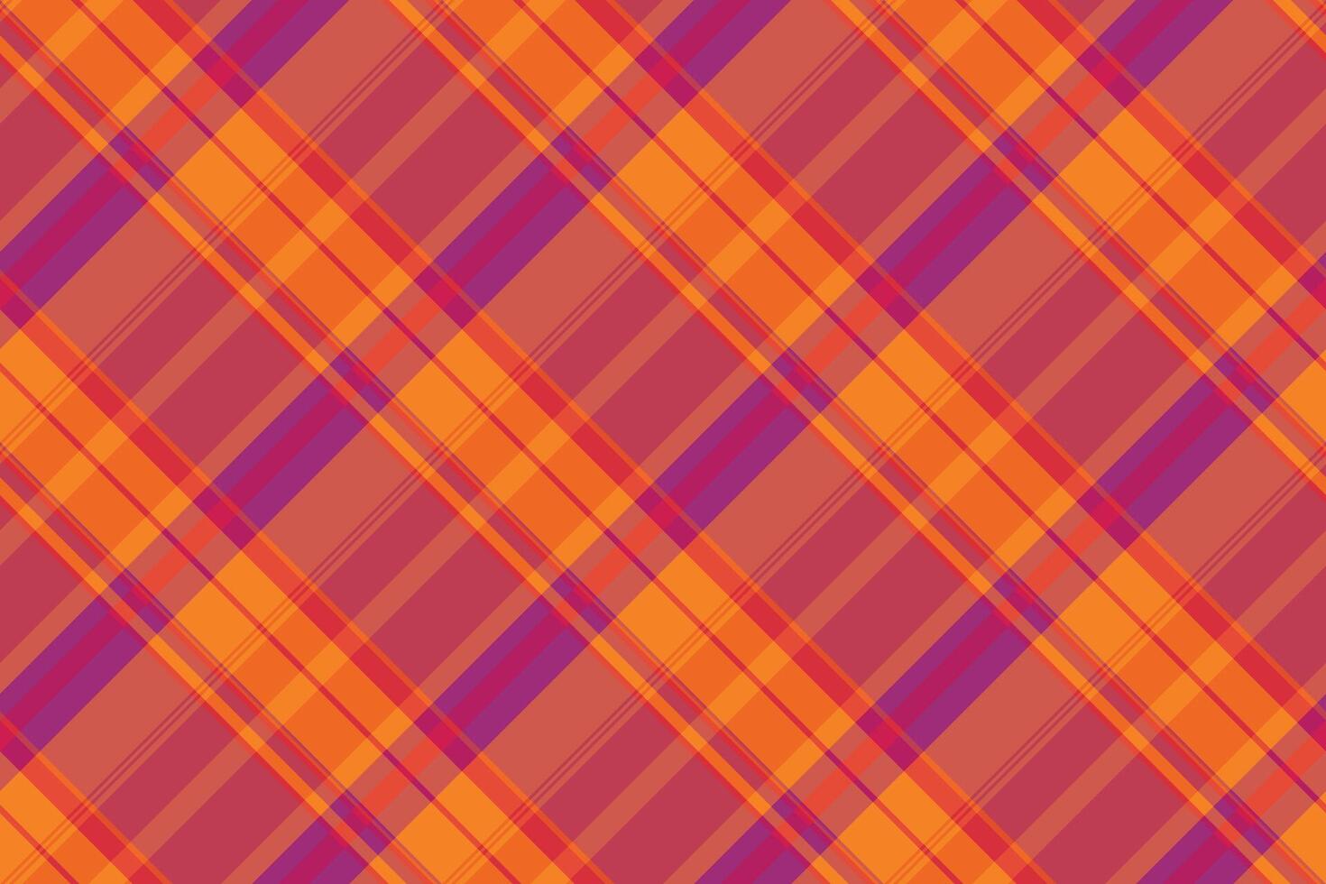 Scrap plaid check, close up textile seamless tartan. Paper background fabric texture pattern in red and orange colors. vector