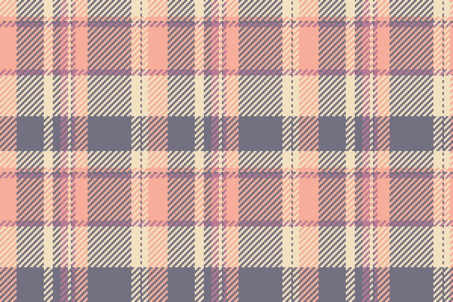 Quilted texture plaid seamless, softness fabric tartan. Blanket textile check pattern background in pastel and light colors. vector