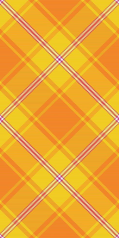 Vibrant yellow and orange plaid pattern. Perfect for textile design, backgrounds, or website elements. This bold, geometric design evokes warmth and energy. vector