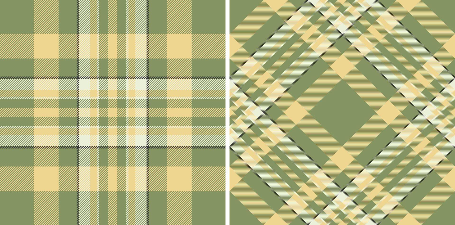 Elegant pastel green and beige plaid patterns. Perfect for textile design, website backgrounds, or crafting projects. These versatile textures offer a sophisticated, calming aesthetic. vector
